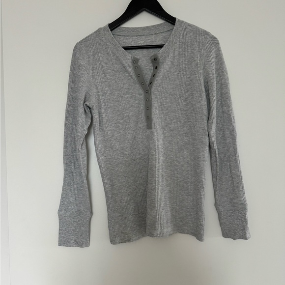Aerie Grey & Cream Henley Bundle of 2 - Picture 1 of 6